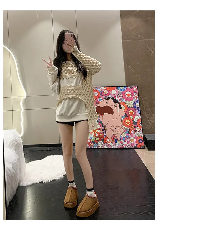 Winter cozy soft warm snow Boots slippers Cozy, Thick-Soled Half Slippers for Women
