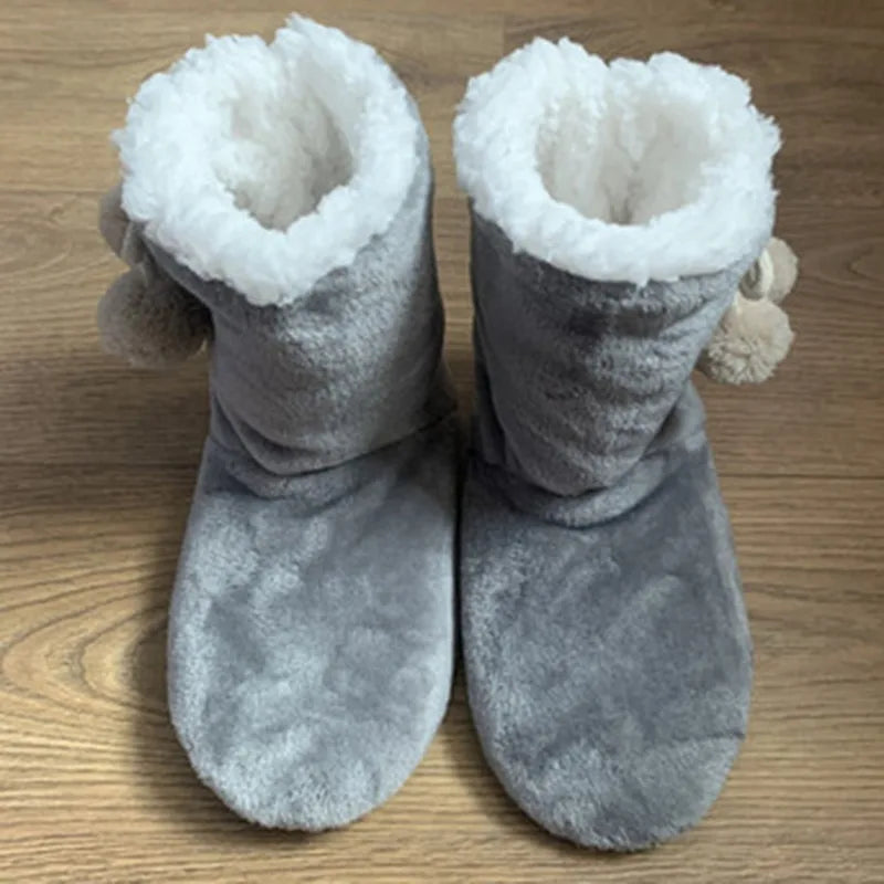 Christmas soft thick warm thermal tocks unisex for winter plush Anti Slip Slipper socks size EU35-44