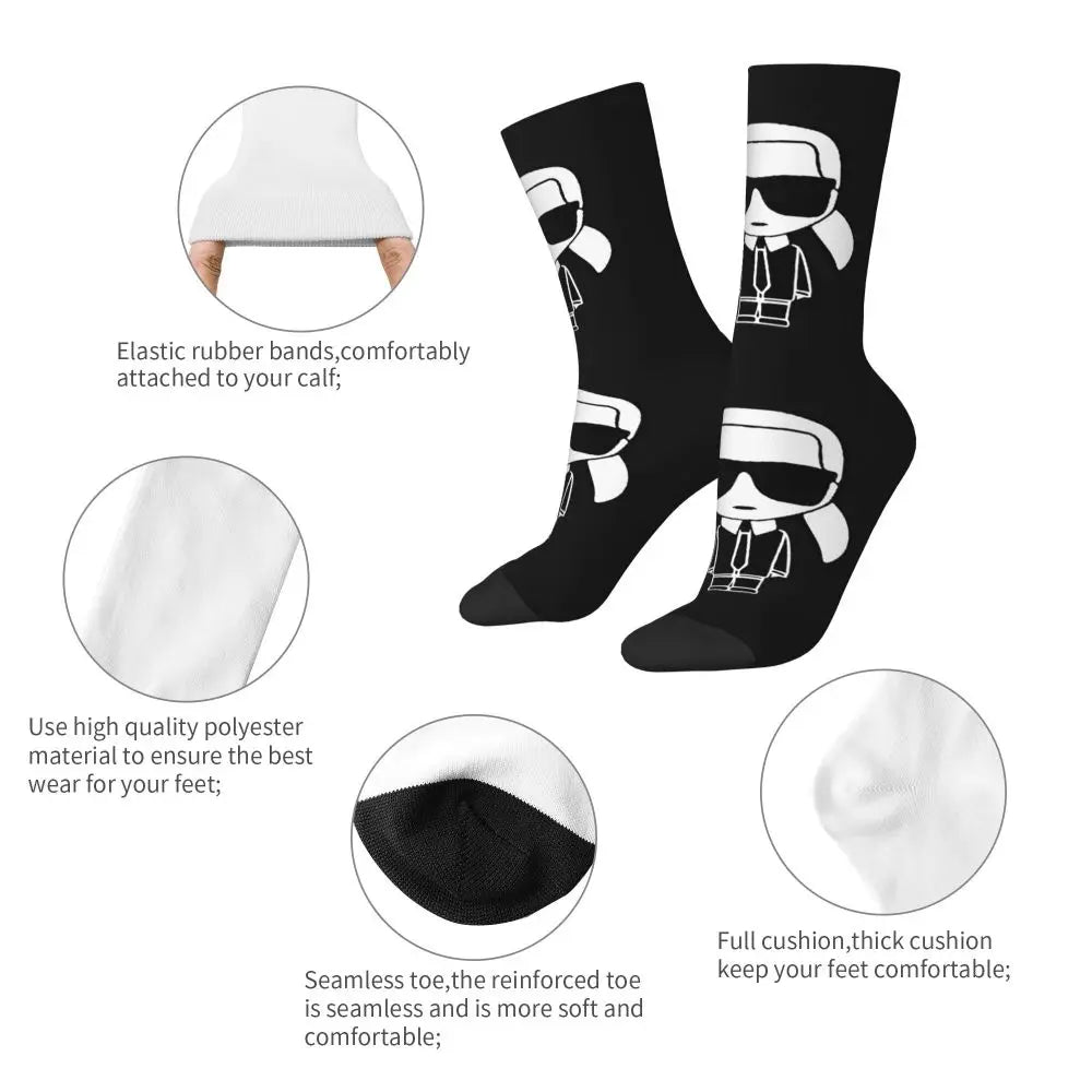 Karl who men's socks cartoon trendy outdoor novelty socks, stylish socks for every season, perfect for gift many colors available