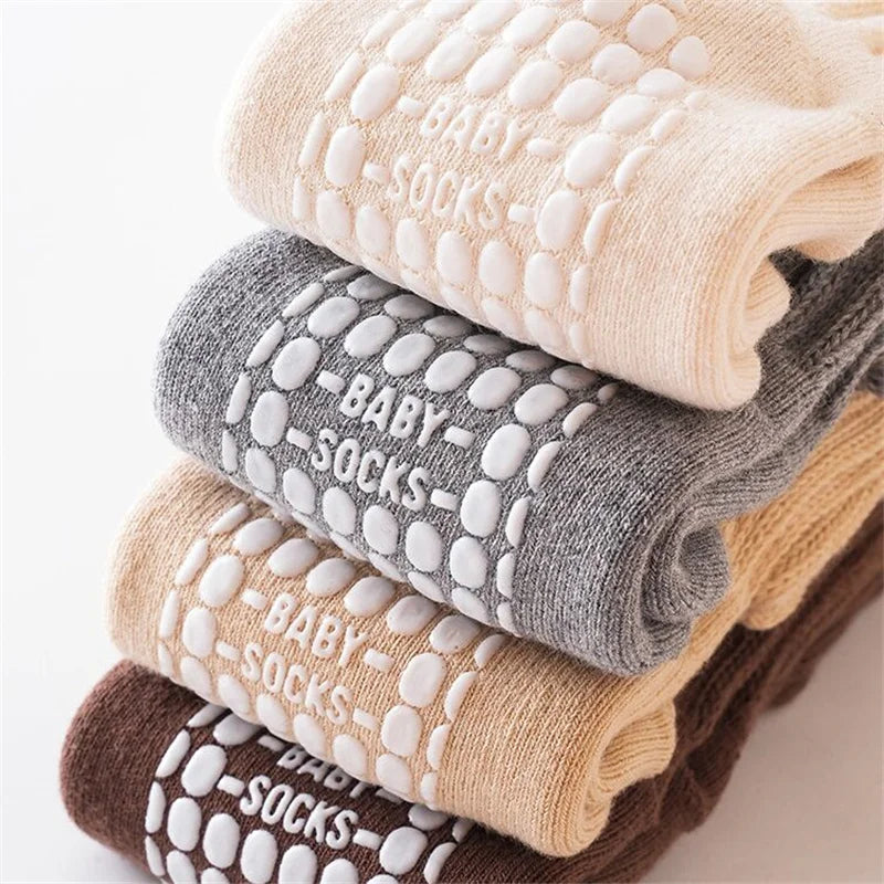 Soft winter comfortable warm cozy baby knee-high socks with antislip design for safety for your little ones(0-4Y)