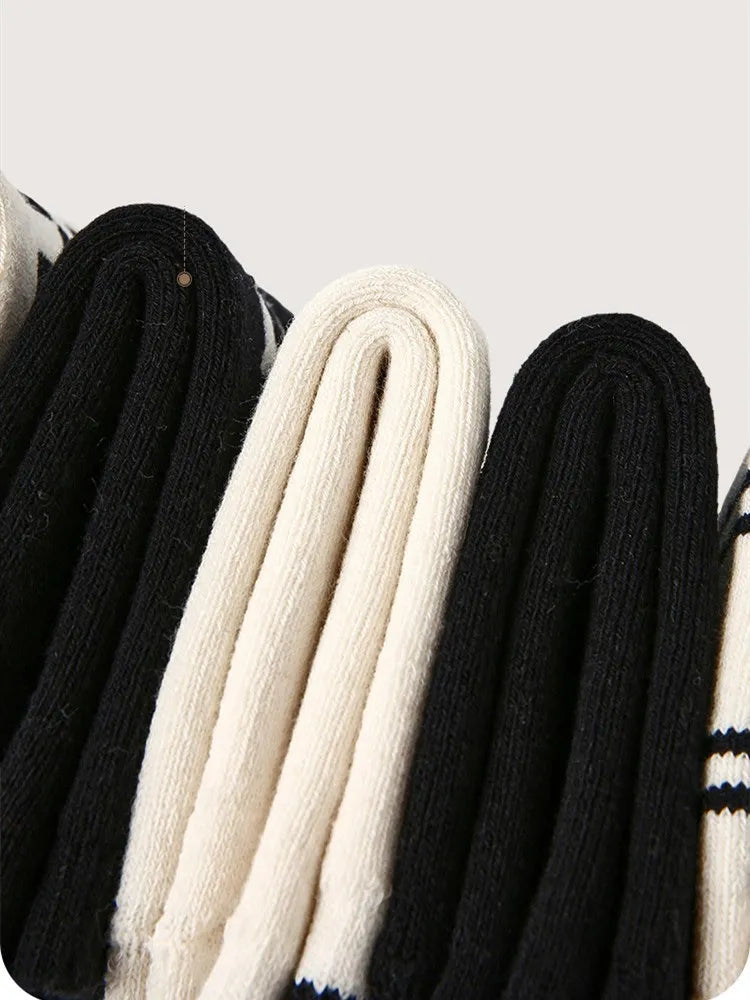 Winter warm thickened cotton socks with letters and striped pattern for boys and girls - baby toddler socks, children socks (5 pairs)