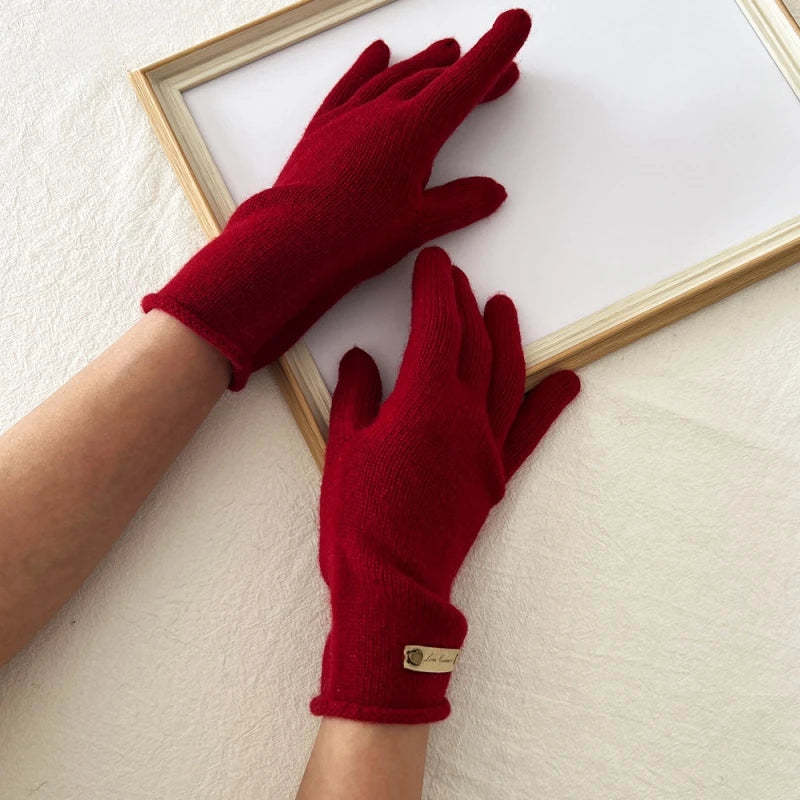 Women's New Pure Cashmere Knitted Gloves for Autumn and Winter Warmth and Exquisite Luxury excellent gift for wife, mother or girlfriend