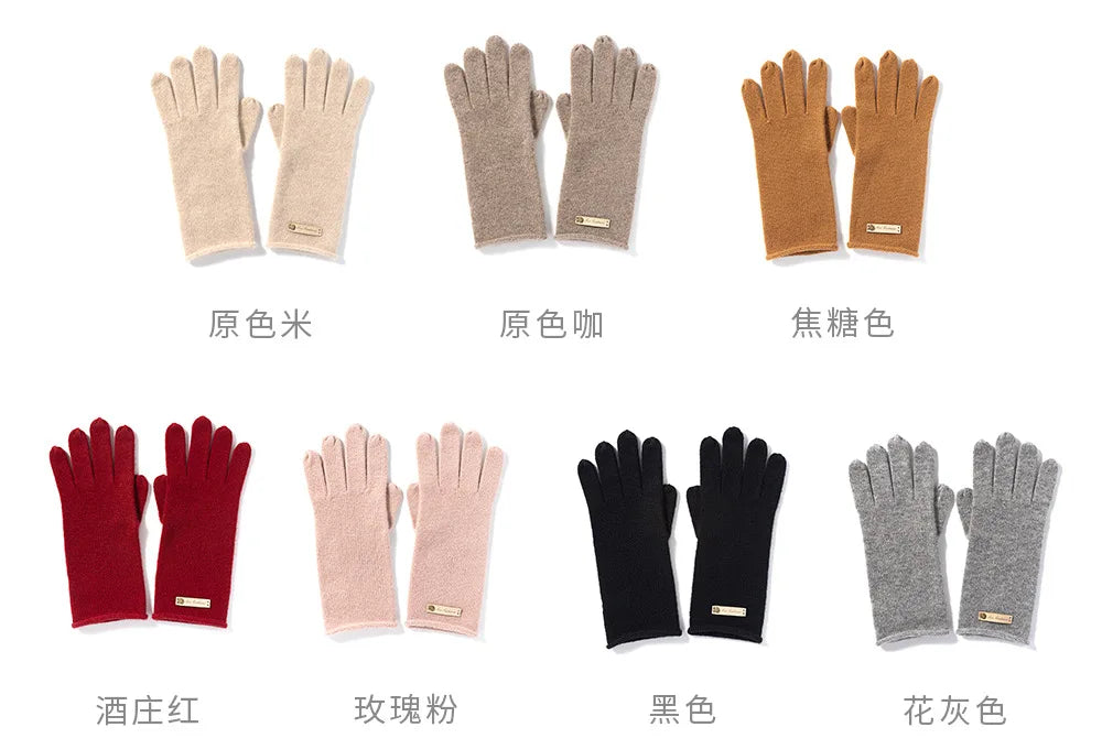 Women's New Pure Cashmere Knitted Gloves for Autumn and Winter Warmth and Exquisite Luxury excellent gift for wife, mother or girlfriend