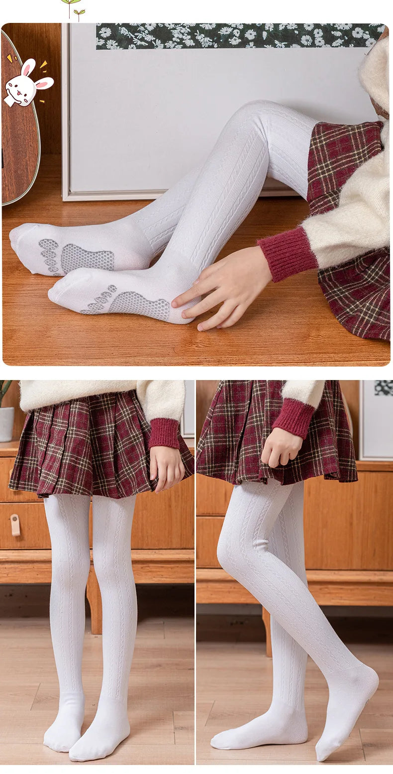 Velvet feel cotton warm Leggings for girls Children's Tights for Autumn Winter Baby long socks girls for school or gift