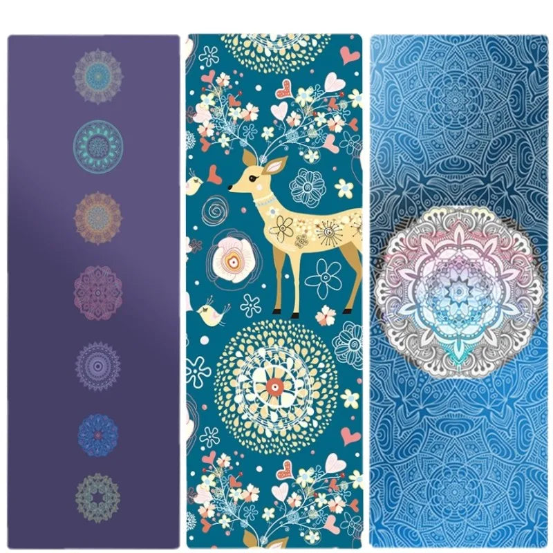 Non-slip ultrathin deerskin suede yoga mat - fitness & pilates pad