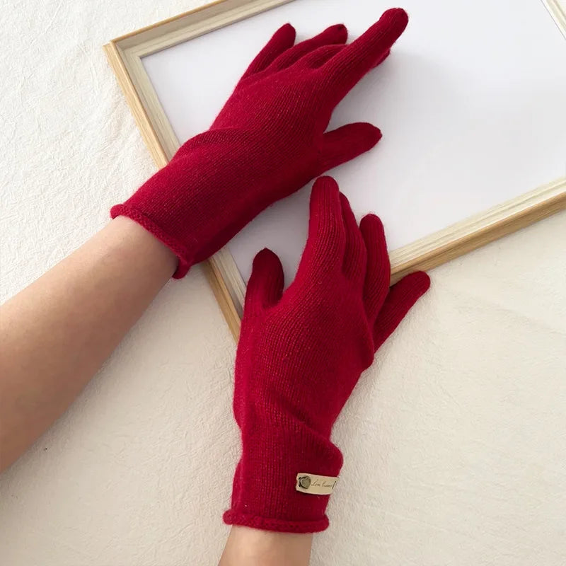 Women's New Pure Cashmere Knitted Gloves for Autumn and Winter Warmth and Exquisite Luxury excellent gift for wife, mother or girlfriend