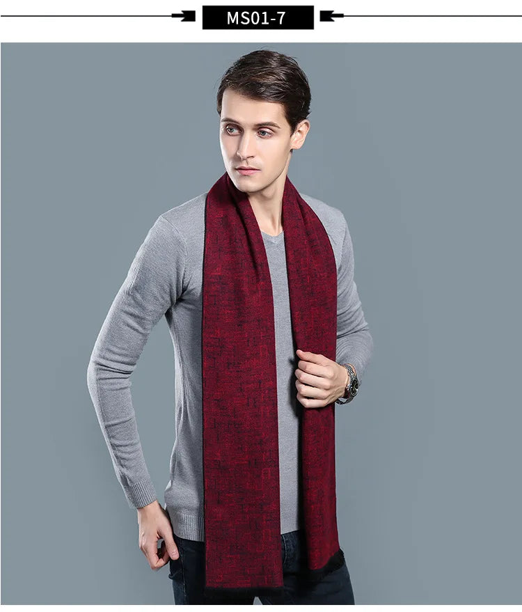 sophisticated cashmere blend warm plaid men's Scarf for winter, casual-business look perfect Gift