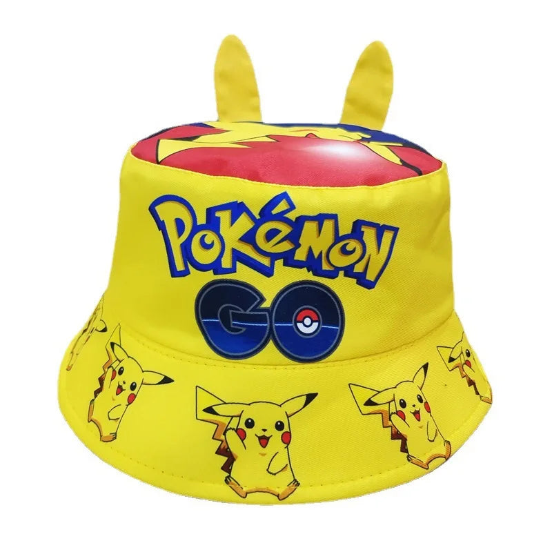 Kuromi panama summer sun hat cap for kids: anime cute big ear cartoon fisherman cap - summer sun protection with style! for holidays and sea 3-12 years old boys girls picachu pokemon