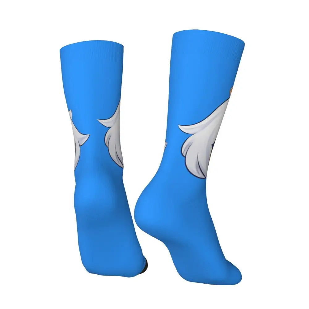Chibi paimon Genshin anime impact unisex happy Socks from cotton blend for A Year-Round Delight for Fans