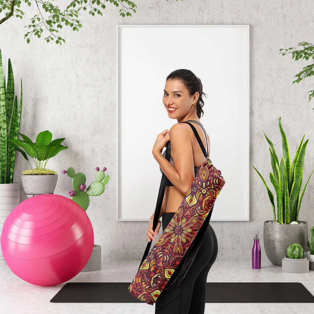 Mandala printed fashionable kanvas Yoga Pilates Mat Bag is your new fitness exercise companion for Relaxation and Style many styles many colours