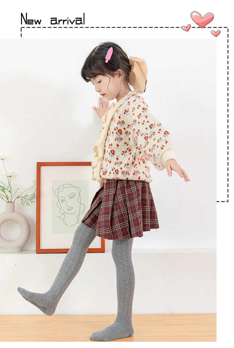 Velvet feel cotton warm Leggings for girls Children's Tights for Autumn Winter Baby long socks girls for school or gift