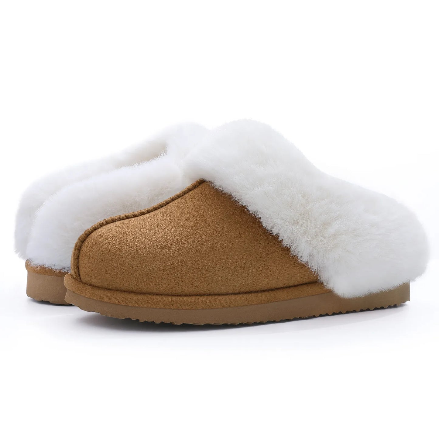 Suede Fur Slides warm winter slipers Luxury Comfort for Women brown grey beige black colours available great gift!