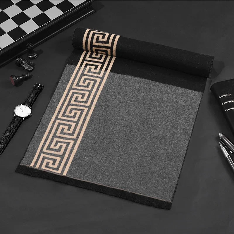 Classic business scarf for men high quality winter warm long shawl luxury gift