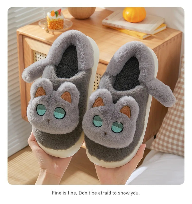 Furry & Warm Cozy Cat Winter Slippers for women extra wither warmth or a special gift