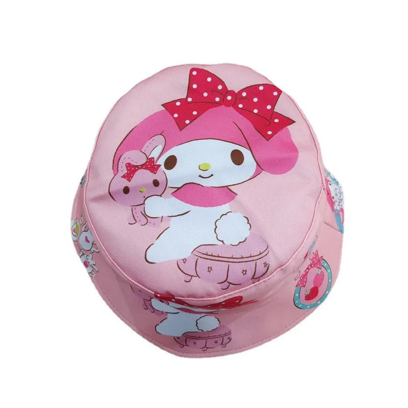 Kuromi panama summer sun hat cap for kids: anime cute big ear cartoon fisherman cap - summer sun protection with style! for holidays and sea 3-12 years old boys girls picachu pokemon