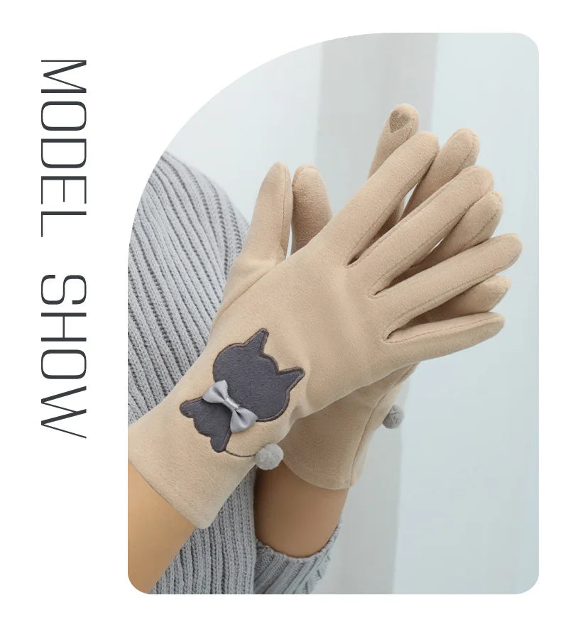 Cozy warm touch Screen-able Gloves for women - Keep warm, stay cute, and conquer every adventure in snow city driving school college