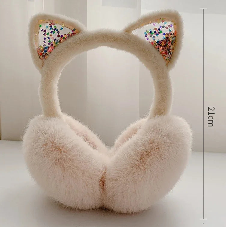 Cache-oreilles pour fille, chat d'hiver, pliable, chaud, protection des oreilles, fausse fourrure mignonne, douce et moelleuse pour enfants