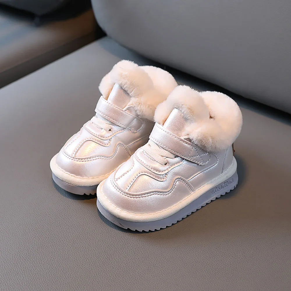 Winter snow Boots for girls with plush for warmth, Anti-Slip comfort, and soft-soled velvet luxury for Kids