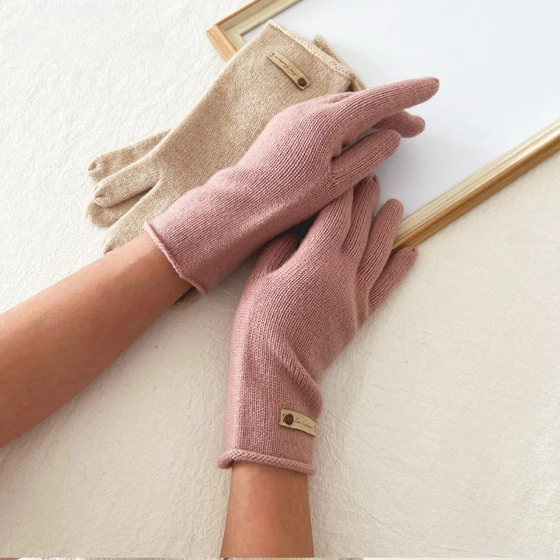 Women's New Pure Cashmere Knitted Gloves for Autumn and Winter Warmth and Exquisite Luxury excellent gift for wife, mother or girlfriend