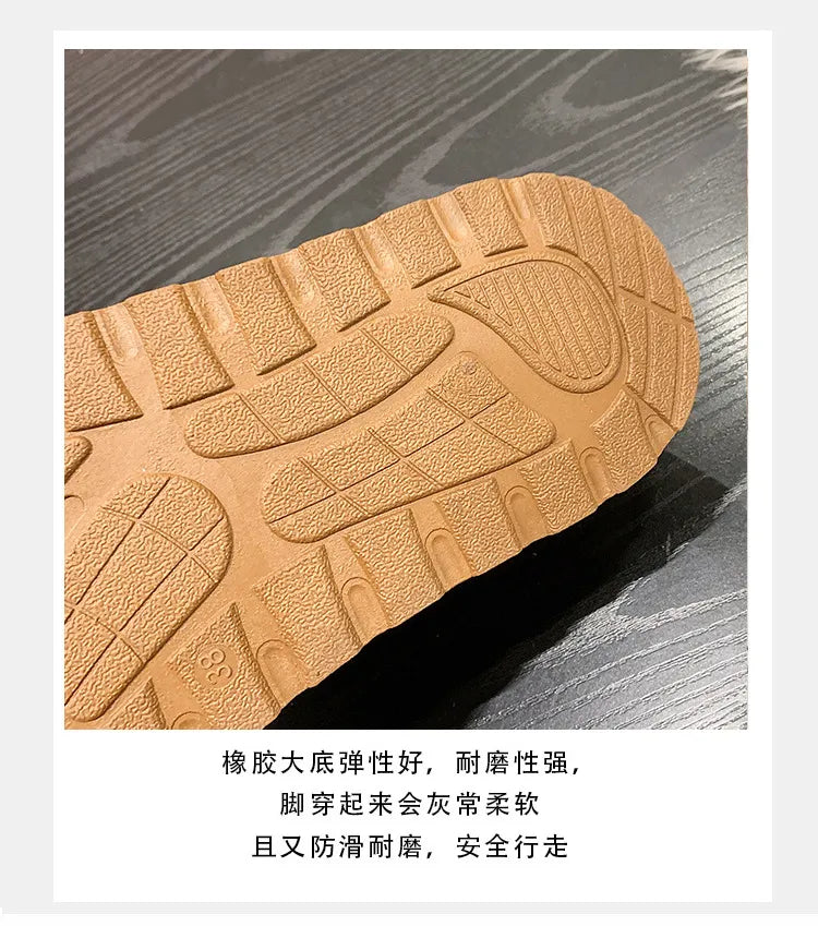 Winter cozy soft warm snow Boots slippers Cozy, Thick-Soled Half Slippers for Women