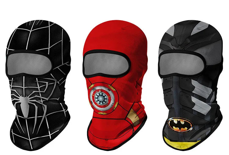Cartoon superhero spiderman superman unicorn balaclava Kids full face cover snow -skiing mask windproof scarf hat neck warmer Cycling Headgear