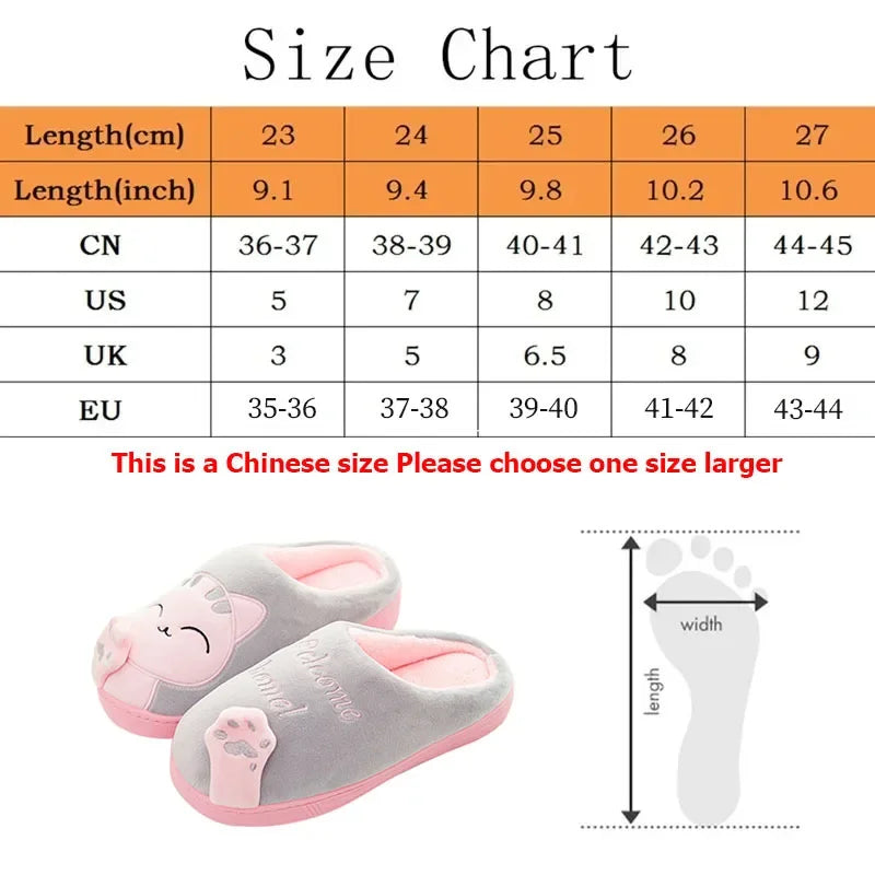 Cozy Cat cartoon Women's Slippers for extra Winter Warmth and Non-Slip Comfort!