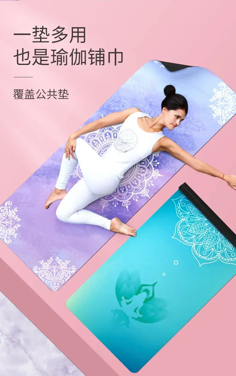 Foldable non-slip Yoga mat towel- Ultra thin, sweat-absorbent & portable for yoga pilates gym
