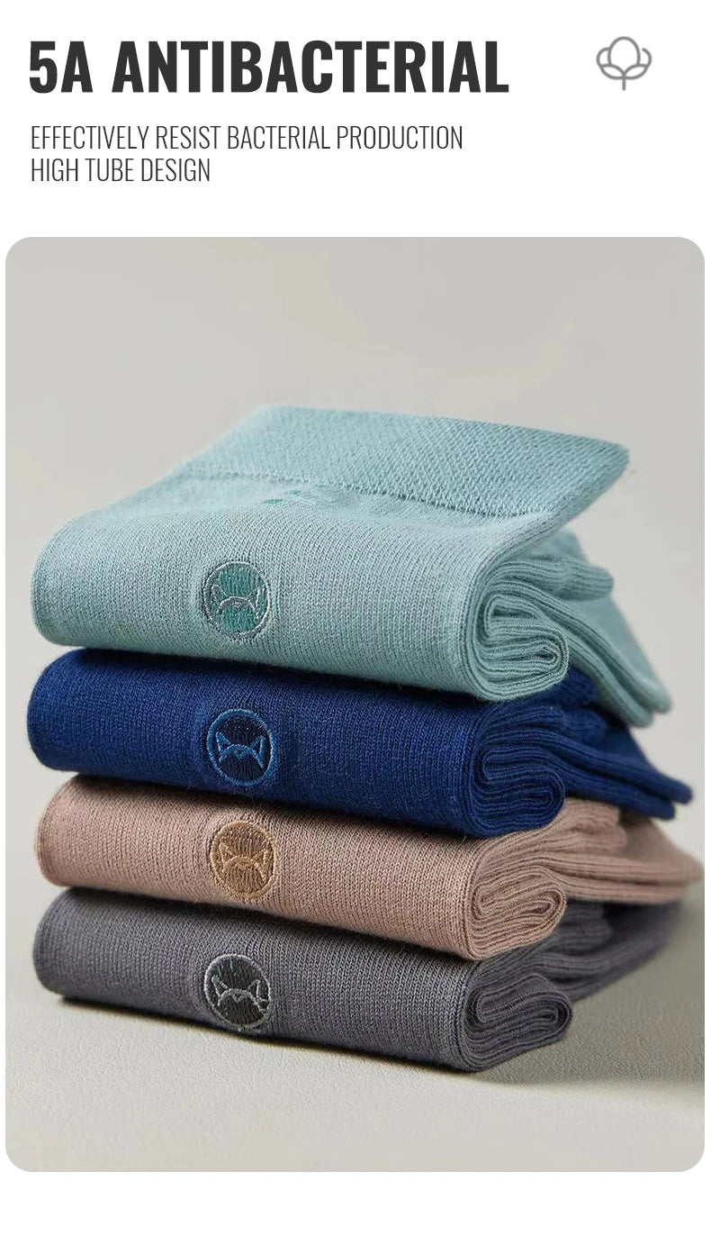 10-Pair set of antibacterial pure cotton men socks for business