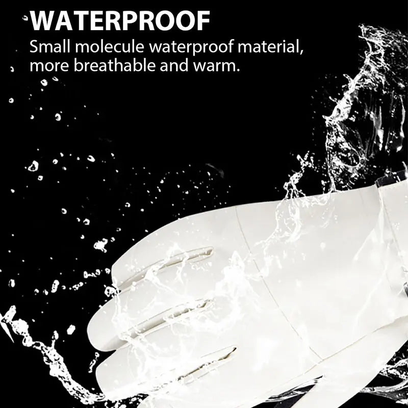 Windproof-waterproof warm fleece  touch screen ski gloves