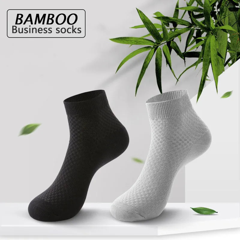 Ensemble de 5 paires de chaussettes de compression respirantes en fibre de bambou pour hommes, collection professionnelle formelle et décontractée pour grandes tailles EU 38-48