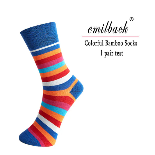 5 paires de chaussettes colorées en mélange de bambou doux et respirantes pour hommes