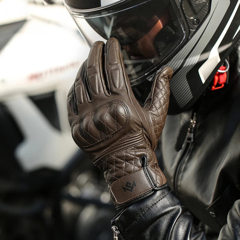 Gants de moto imperméables en cuir de qualité supérieure pour hommes ou femmes, unisexe, Protection thermique chaude, cyclisme, ski de neige 