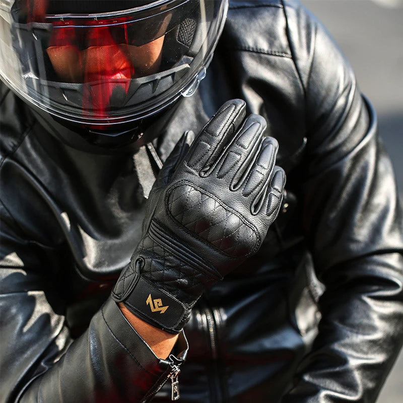 Gants de moto imperméables en cuir de qualité supérieure pour hommes ou femmes, unisexe, Protection thermique chaude, cyclisme, ski de neige 