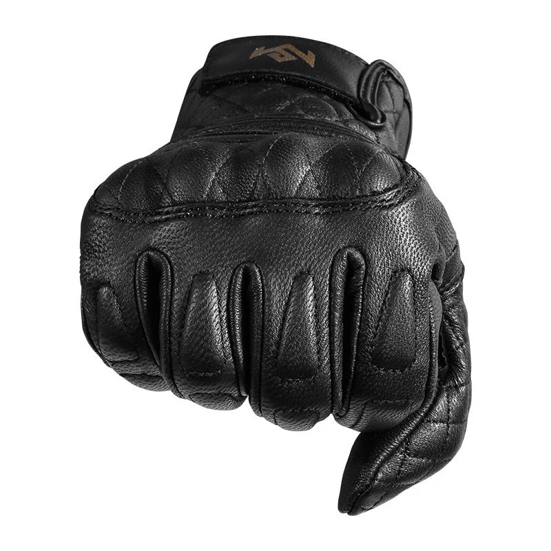 Gants de moto imperméables en cuir de qualité supérieure pour hommes ou femmes, unisexe, Protection thermique chaude, cyclisme, ski de neige 