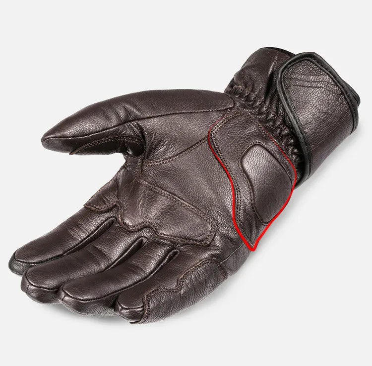 Gants de moto imperméables en cuir de qualité supérieure pour hommes ou femmes, unisexe, Protection thermique chaude, cyclisme, ski de neige 