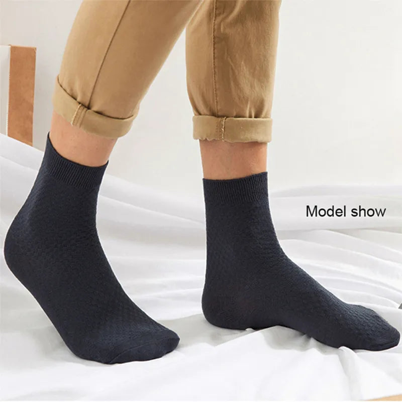 10 Pairs of Men's Bamboo Fiber Compression Socks, Ideal for Business Casual Dress, Plus Size 42-45, Perfect Gift