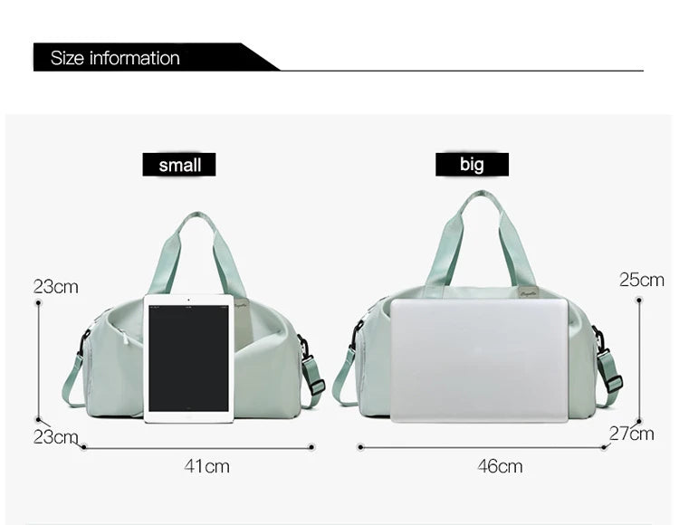 Versatile women's sports gym bag for travel dry wet bag handbags for multifunctional use - ideal for swimming, fitness, yoga, pilates and weekend getaways!