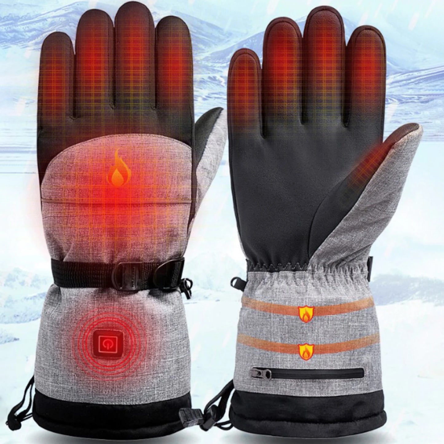 Winter Heating thermal waterproof Gloves for Men or Women Motorcycle or Riding or Bike Ski Snowboard