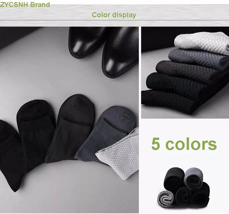 10 Pairs of Men's Bamboo Fiber Compression Socks, Ideal for Business Casual Dress, Plus Size 42-45, Perfect Gift