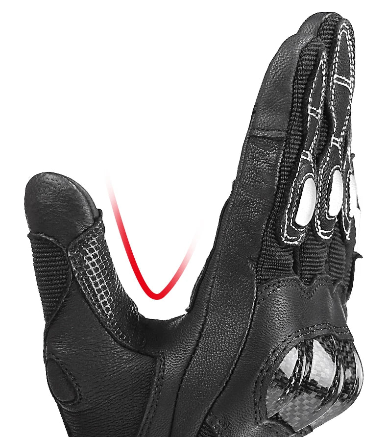 Stylish genuine leather touchscreen motorcycle Gloves for the ultimate riding comfort for men or women