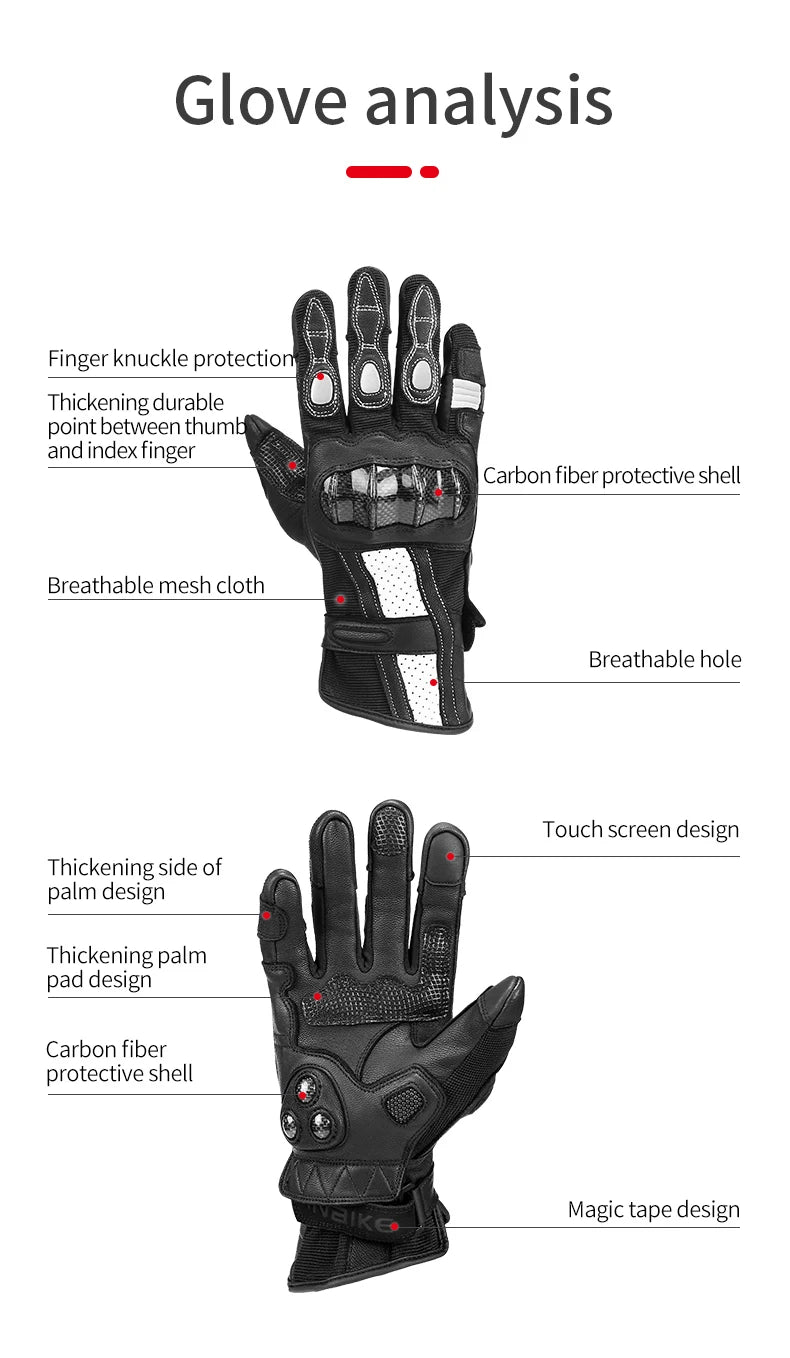 Stylish genuine leather touchscreen motorcycle Gloves for the ultimate riding comfort for men or women