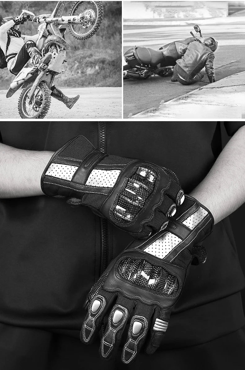 Stylish genuine leather touchscreen motorcycle Gloves for the ultimate riding comfort for men or women