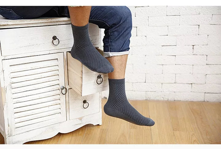 10 paires de chaussettes de compression en fibre de bambou pour hommes, idéales pour les tenues professionnelles décontractées, grande taille 42-45, cadeau parfait