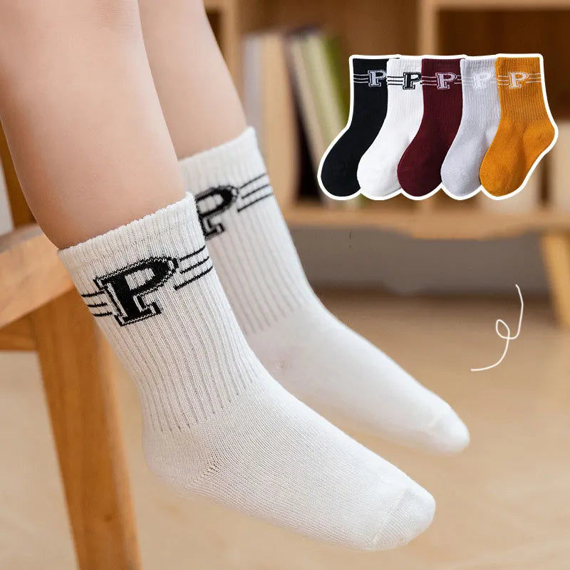 High Elastic Cotton Children Socks for Boys & Girls box of 5 pairs