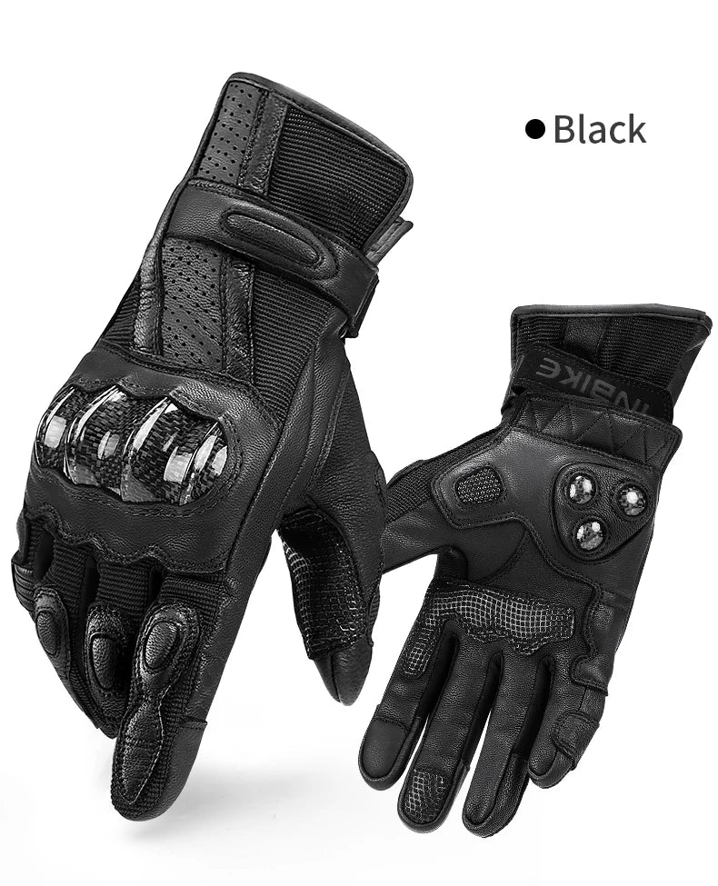 Stylish genuine leather touchscreen motorcycle Gloves for the ultimate riding comfort for men or women