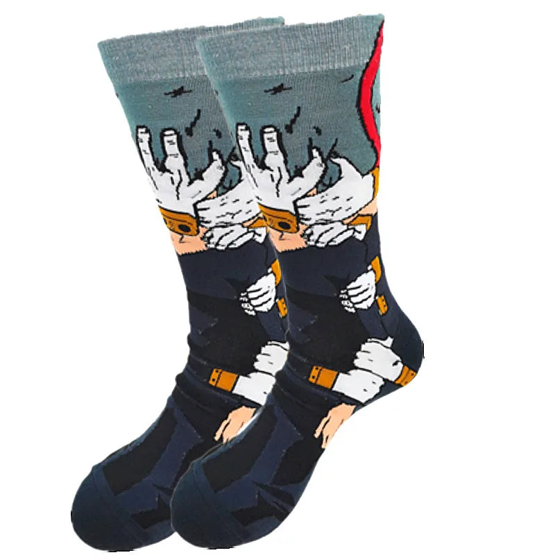 Men's Cartoon Anime Clown Crew Socks - Winter Warmth & Fun