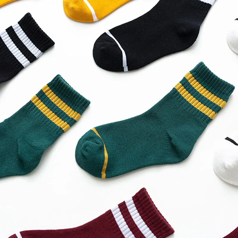 Lot de 5 paires de jolies chaussettes en coton pour enfants pour toutes les saisons, un délice en maille respirante (3-11 ans)