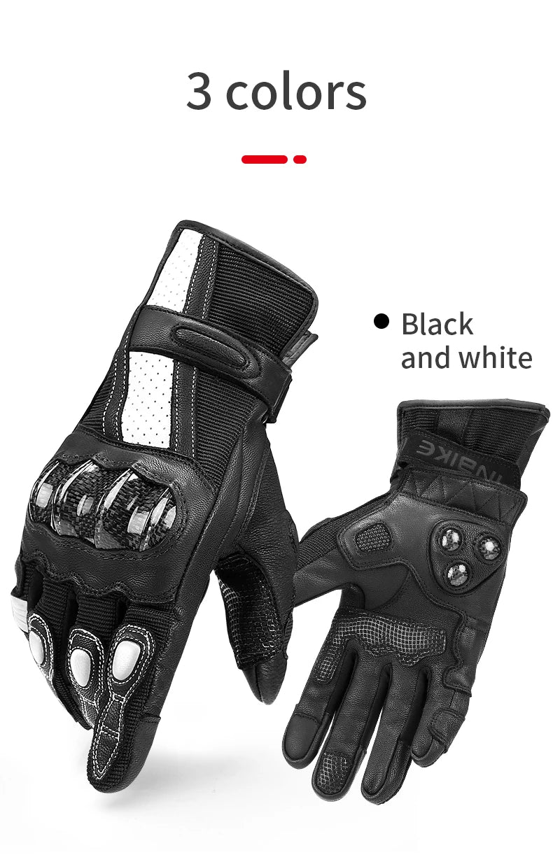 Stylish genuine leather touchscreen motorcycle Gloves for the ultimate riding comfort for men or women