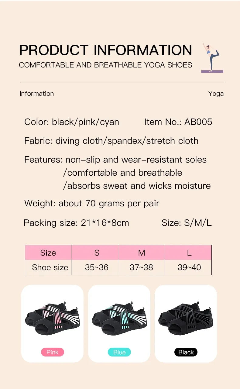 Kyncilor professional  fitness shoes socks elegant non-slip gym yoga shoes with flat soft anti-slip sole - perfect for pilates, dance, ballet or yoga socks