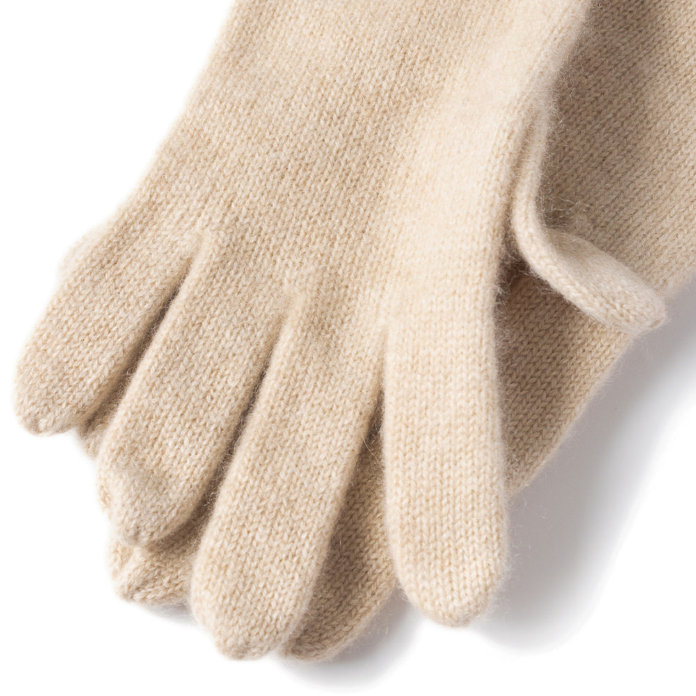 Gants d'hiver en cachemire de luxe pour femme avec petites torsades et bords verticaux, cadeau parfait